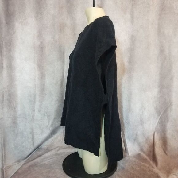 Nordstrom Black Wool/Cashmere Square Top One Size - Picture 4 of 6